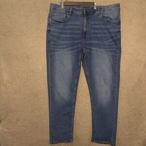 The Perfect Jean NYC Mens 40x32 Blue Athletic Fit Whiskered Stretch